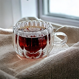 Isıya Dayanıklı Borosilikat Kulplu Çift Çidarlı Burgulu Bardak | Kahve ve Sunum Bardağı 250 ml