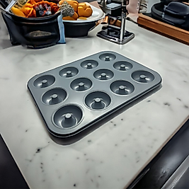 12'li Yanmaz Yapışmaz Teflon Kaplama Borulu Muffin Kek Kalıbı