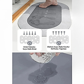 Banyo Paspası Kaymaz Tabanlı Su Emici Yapı 40x60cm Dikdörtgen 1 Adet