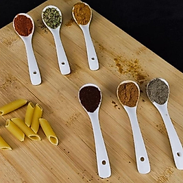 6 Adet Lux Porselen Çay Şeker Reçel Kaşığı Nescafe Kaşığı Tatlı Baharat Kaşığı