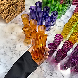 Uzay Turuncu Kesme Dekorlu Bardak Adet