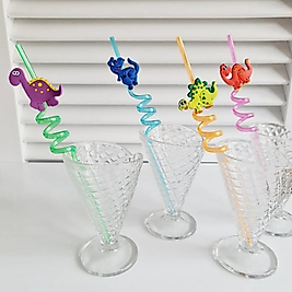 4 Adet Sevimli Renkli Emojili Pipet - Ev Dekorasyon Figürlü Pipet Parti Doğum Günü