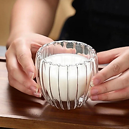 Isıya Dayanıklı Borosilikat Çift Çidarlı Burgulu Bardak | Kahve Ve Sunum Bardağı 250 ml