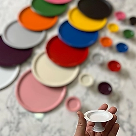 Renkli Baton Dikdörtgen Metal Tepsi (Adet)