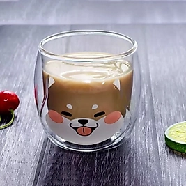 Ayıcıklı Çift Camlı Çift Cidarlı Isıya dayanıklı Cam Kupa 380 Ml Çift Katlı Isı Yalıtımlı Cam Bardak