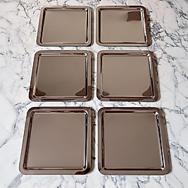 Kare Gümüş Tek Kişilik Sunum Tepsisi