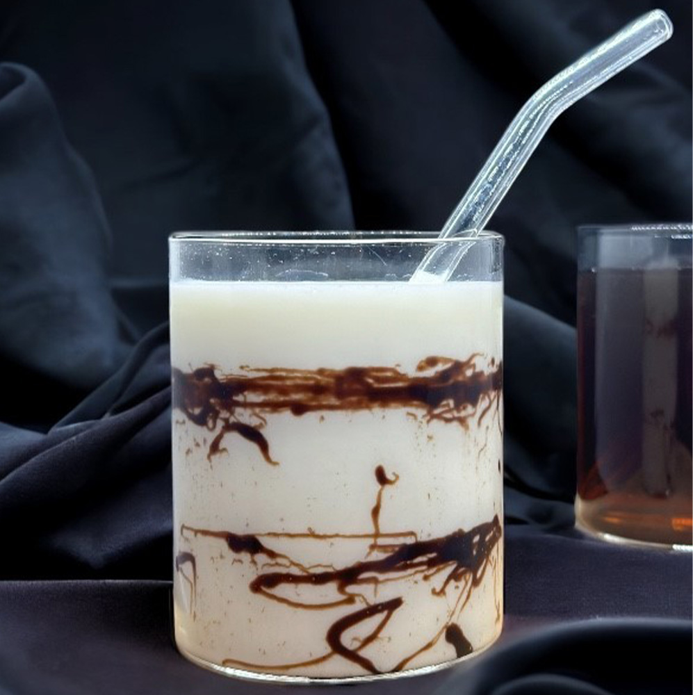 2 Adet Isıya Dayanıklı Silindir Model Borosilikat Soğuk-sıcak Kahve Sunum Bardağı Pipet Hediyeli