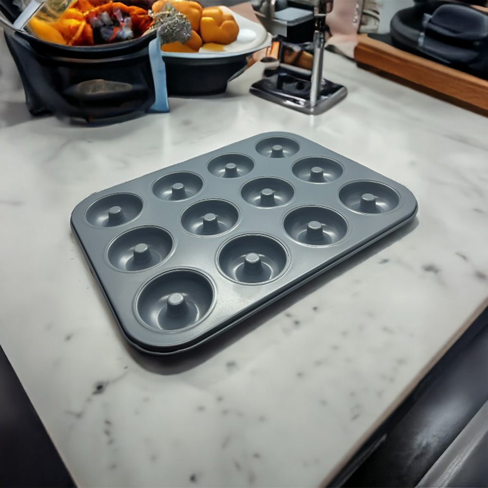 12'li Yanmaz Yapışmaz Teflon Kaplama Borulu Muffin Kek Kalıbı