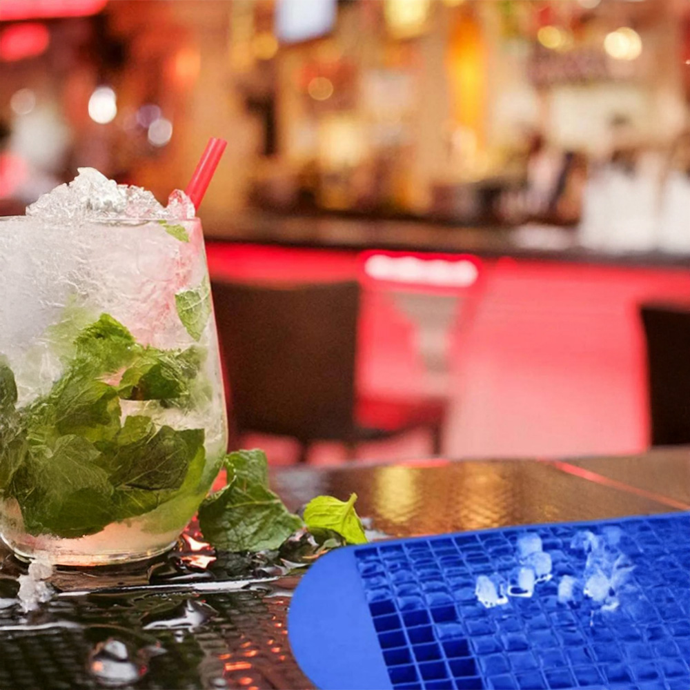 2 Adet | 160lı Silikon Buz Kalıbı ve 33 Bölmeli Pratik Kapaklı Damla Plastik Buz Kalıbı