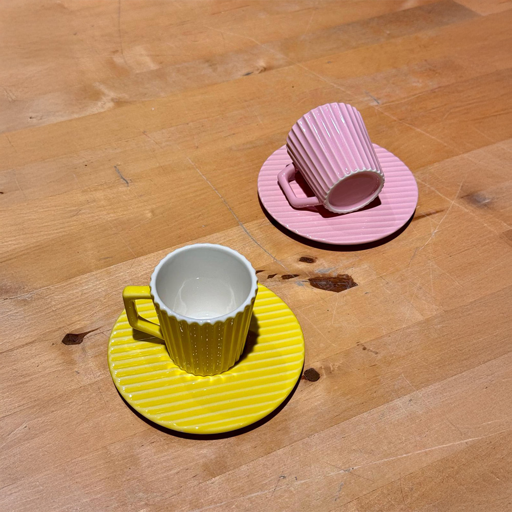 İki Kişilik Galaksi Fincan Sarı Pembe