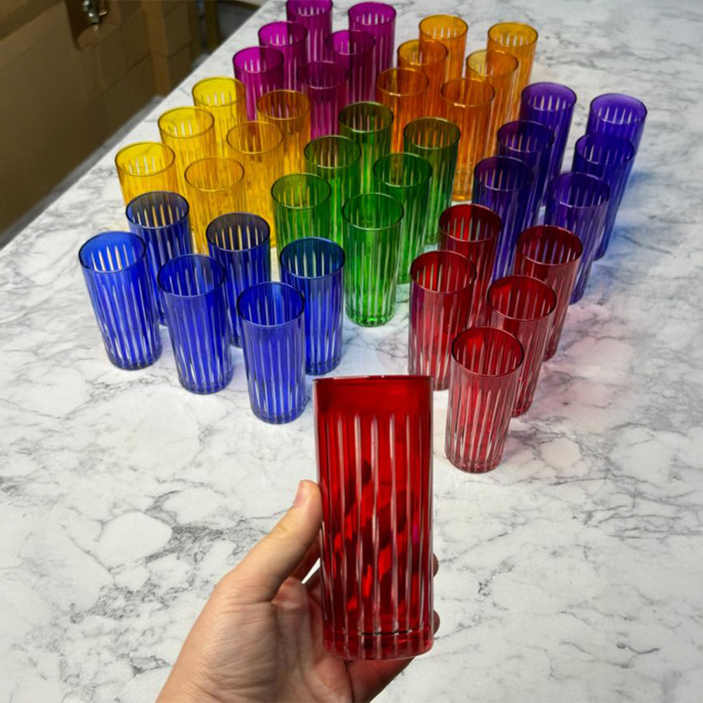 Uzay Kırmızı Kesme Dekorlu Bardak Adet