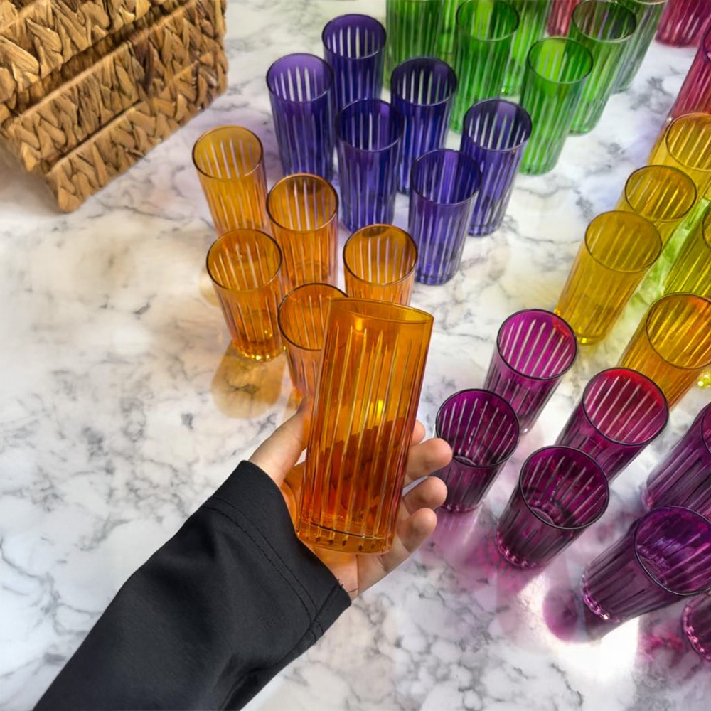 Uzay Turuncu Kesme Dekorlu Bardak Adet