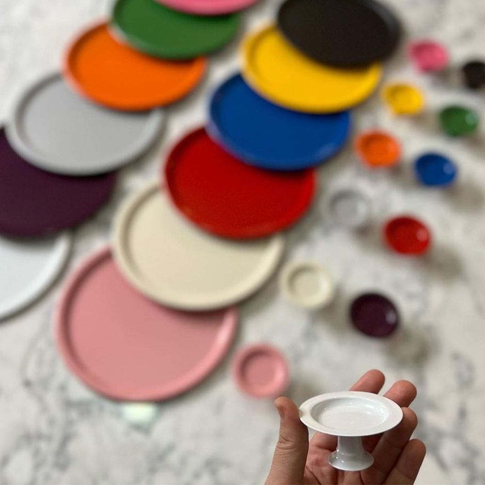 Renkli Baton Dikdörtgen Metal Tepsi (Adet)