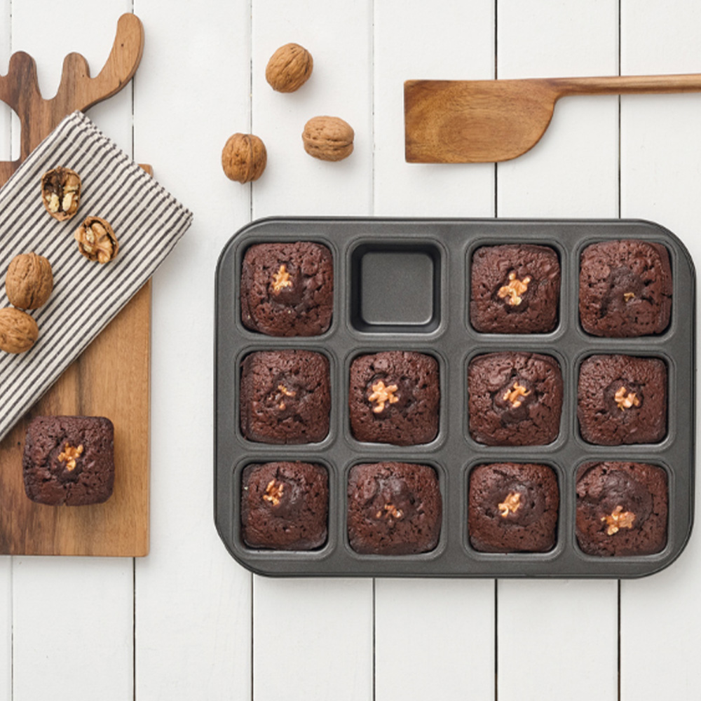 Kare Brownie 12 'li Kek Kalıbı